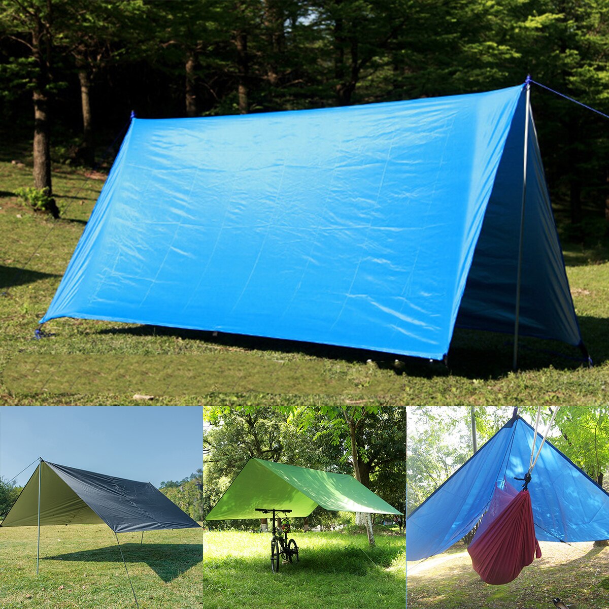 Cheap Goat Tents Outdoor Waterproof UV Resistant Camping Tarp Folding Tent Beach Shade Tarp Multifunctional Sunscreen Beach Pergola Shade Tent Tents 
